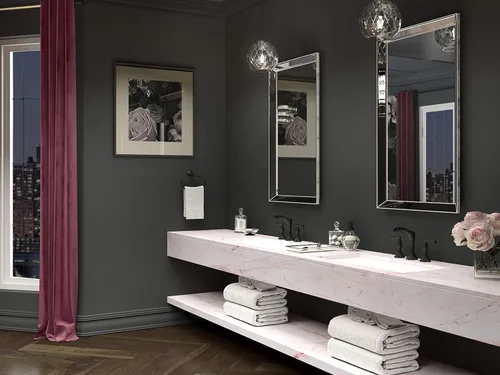 Miniatura 5 de Pfister LG49-RH1B Rhen - Grifo de lavabo de baño con cascada, 8 pulgadas, negro mate Mate negro