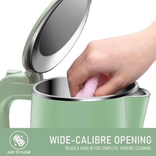 Miniatura 7 de COOKTRON Hervidor Eléctrico de 1.7L Silencioso, Hervidor de Agua Caliente de Doble Pared Libre de BPA, Tetera de Hervido Silencioso y Tacto Fresco