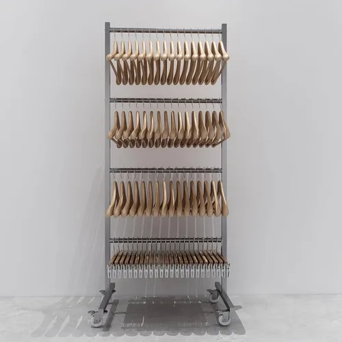 Sistema de almacenamiento para colgar ropa, soporte de acero inoxidable con barras de suspensión, organizador de perchas para tienda al por menor,