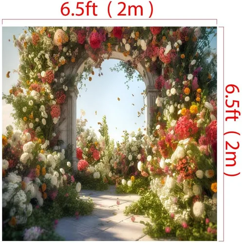 Miniatura 2 de Kate Telón de fondo de fotos con arco de flores, decoración real, estilo cuentos de hadas, tela impresa para fiesta de cumpleaños de niños, fondo