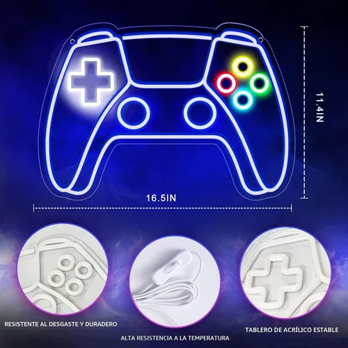Miniatura 2 de Letrero de Neón para Gamers, Letrero de Neón LED con Forma de Gamepad para Decoración de Cuarto de Gamer, Letrero de Neón Gaming para Decoración