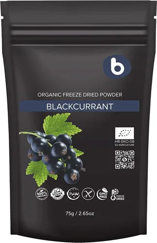 Polvo orgánico de grosella negra de grosellas negras liofilizadas, rico en antocianinas y polifenoles, vitamina C a base de plantas, para batidos,