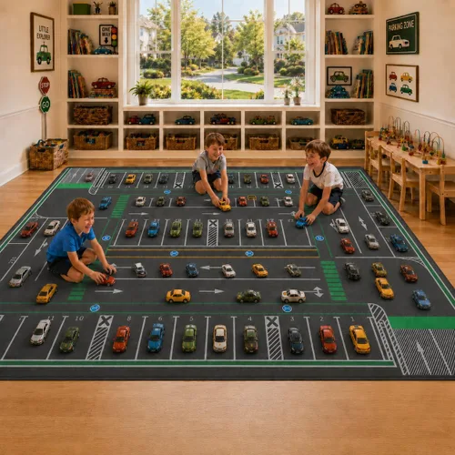 Miniatura 37 de Alfombra para Niños, Alfombra de Oruga Arcoíris ABC Letras del Alfabeto Tapete Educativo - 5x7 Pies Alfombra de Área de Aprendizaje con Respaldo