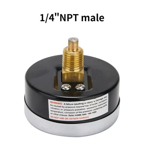 Miniatura 4 de MEASUREMAN Tridicator, Medidor de presión termo-manómetro, esfera de 2-1/2 pulgadas, 0-160 psi/30-250 grados F, caja de hierro negro, montaje
