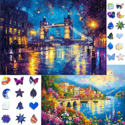 Miniatura 7 de Rompecabezas de 1000 piezas para adultos - Pack de 2 rompecabezas de tortuga marina y escena de playa, rompecabezas para adultos, tema relajante