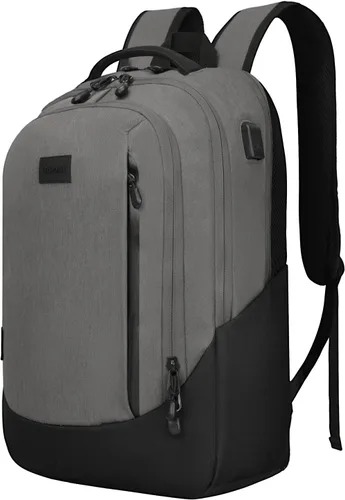 Miniatura 11 de Goloni Mochila ligera e informal para laptop, bolsa de viaje clásica de mano, con puerto de carga USB para hombres y mujeres, Negro oscuro