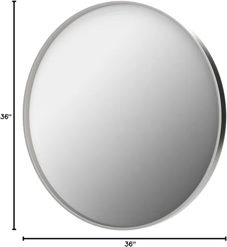 Miniatura 123 de TokeShimi - Espejo para pared de baño, espejo de tocador con marco de metal de aleación de aluminio mate cepillado e inoxidable, decoración rústica