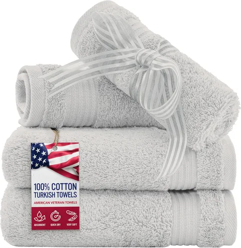 Miniatura 42 de Toalla American Veteran, Juego de Toallas de Mano para Baño de 4, 100% Conjunto de Toallas de Mano Turcas de Algodón, Toallas de Mano Suave