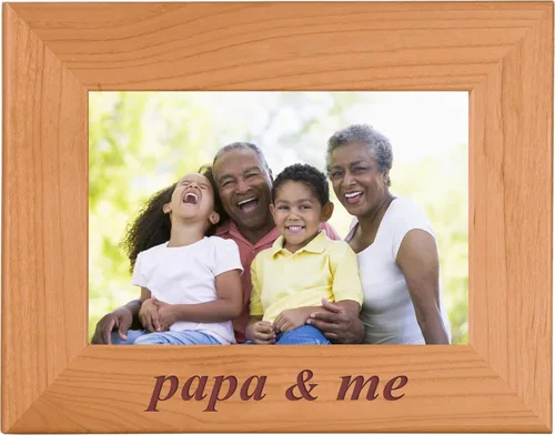 CustomGiftsNow Papa & Me - Marco de fotos de madera de 4 x 6 pulgadas, gran regalo para el día del padre, cumpleaños o regalo de Navidad para papá,