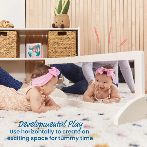 Miniatura 4 de ECR4Kids Espejo bidireccional de un solo lado para niños pequeños, muebles para niños, lavado en blanco Blanco Cal