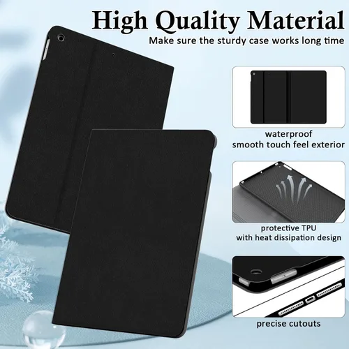 Miniatura 5 de Funda para iPad de 9ª/8ª/7ª generación 2021/2020/2019 de 10.2 pulgadas, soporte de visión multiángulo de 10.2 pulgadas, funda Folio Smart Auto Negro