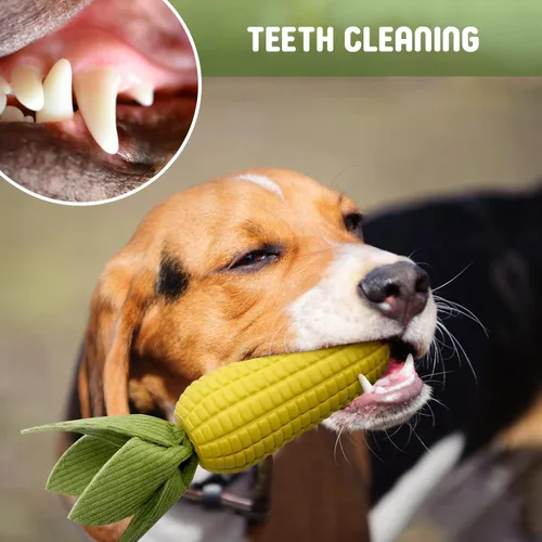 Miniatura 4 de Juguetes para perros para masticadores agresivos, juguete masticable de maíz chirriante indestructible para razas grandes, medianas y pequeñas