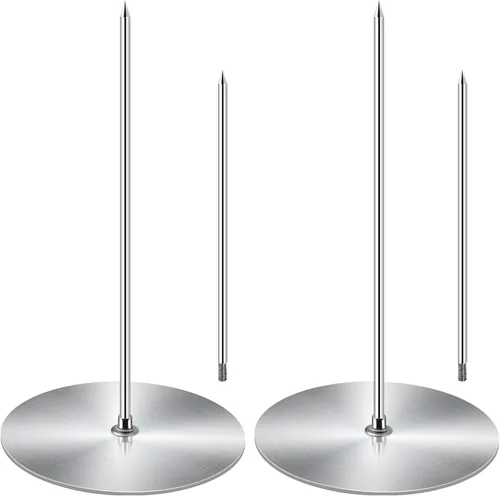 Miniatura 7 de Parrilla Vertical con Brocheta - Parrilla Vertical Removible de Acero Inoxidable para Barbacoa Brasileña - Perfecta para Bistec, Pollos Enteros