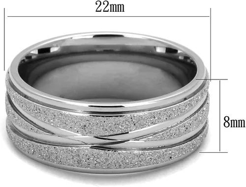 Miniatura 2 de Marimor Jewelry Anillo de boda de acero inoxidable 316 con purpurina de 0.315 in de ancho, tamaño 5-10, Acero inoxidable, oro, metal