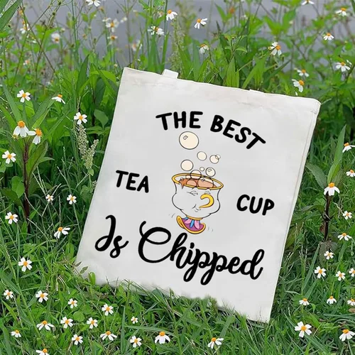 Miniatura 3 de G2TUP Chip and Mrs Potts Shoulder Bag Tea Party Tote The Best Teacup Is Chipped Belle Inspired Canvas Bag