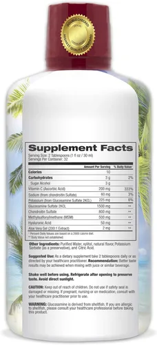 Miniatura 2 de Tropical Oasis Joint Complete Premium - Suplemento líquido para articulaciones con sulfato de glucosamina líquida, condroitina, MSM y ácido