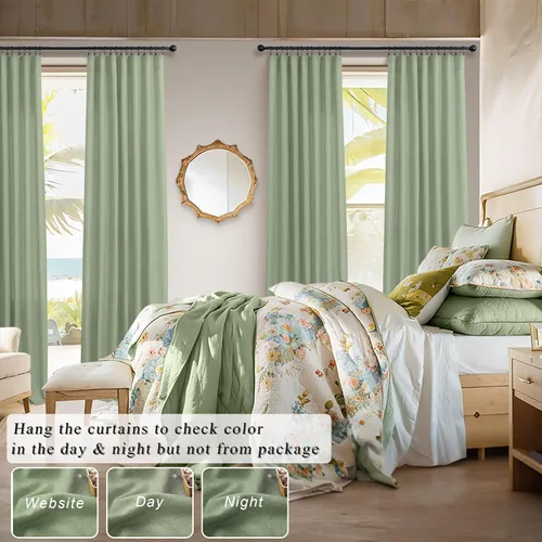 Miniatura 227 de Cortinas de lino gris claro, 2 paneles, presillas traseras, bolsillo para cortinero, semitraslúcidas, ahorran energía, estilo rústico, arpillera
