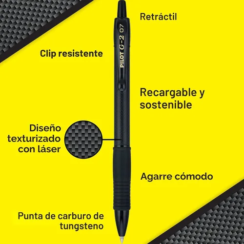 Miniatura 5 de Pilot, G2 Edge - Bolígrafos de gel de alta calidad, punta fina de 0.028 in, tinta negra, paquete de 8 unidades (paquete de 1), ideales para la Negro