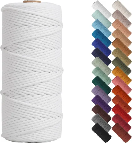 Miniatura 65 de NOANTA - Cuerda de macramé color beige natural, 1/8 pulgadas (3 mm) x 109 yardas (100 metros), cuerda de algodón colorido para colgar en la pared
