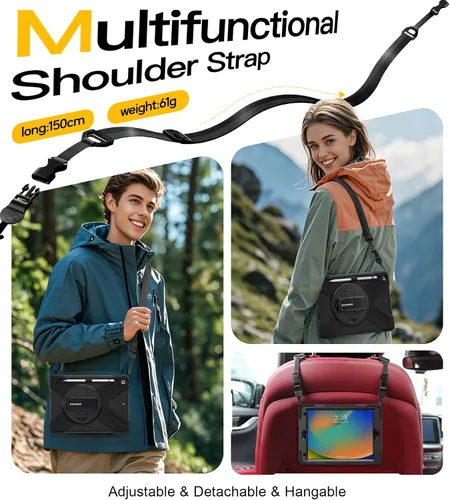 Miniatura 7 de BRAECN Funda para iPad de 9ª/8ª/7ª Generación, Funda Resistente a Prueba de Golpes con Protector de Pantalla, Soporte para Lápiz, Soporte para Tapa