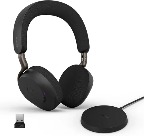 Miniatura 17 de Jabra Evolve3 75 Auriculares inalámbricos Bluetooth con micrófono para el trabajo, USB-A, tecnología de llamada de voz AI, cancelación activa