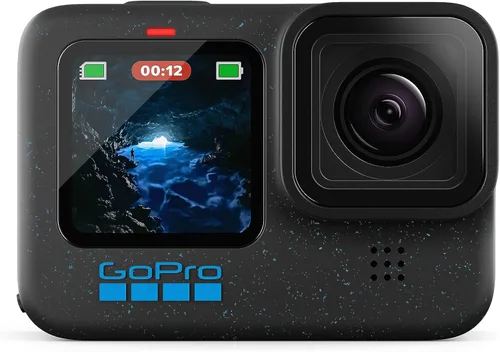 GoPro HERO12 Black - Cámara de acción impermeable con video Ultra HD 5.3K60, fotos de 27 MP, HDR, sensor de imagen de 1/1.9", reproducción en línea,