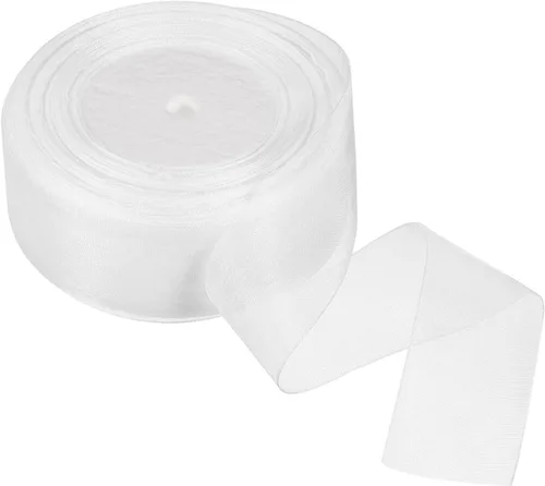 Miniatura 14 de PATIKIL Cinta de organza transparente de 1-37/64 pulgadas, 50 yardas, 1 rollo de tela decorativa de gasa para envolver regalos, manualidades, ramo