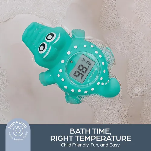 Miniatura 2 de Dreambaby Termómetro flotante de baño de cocodrilo, monitoreo de temperatura del agua para recién nacidos, bebés, niños pequeños, juguete