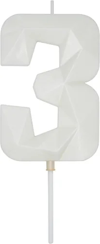 Miniatura 126 de DERVENTA Velas de cumpleaños con números grandes, 3D, color rosa, 3.7 pulgadas, decoración para tartas de fiesta, 1 pieza (número 3 rosa)