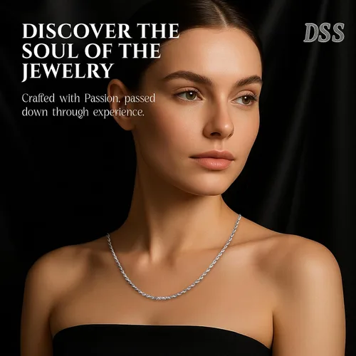 Miniatura 4 de Collar de cadena de plata de ley 925 de 0.059 in con corte de diamante, para mujeres y niñas, cierre de pinza de langosta mejorado, fabricado