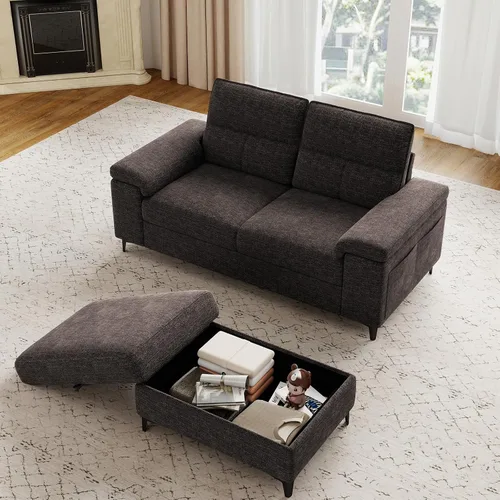 Miniatura 30 de Upvilla Sofá moderno de 71.25 pulgadas para sala de estar, sofás de asiento profundo con cojín de 8 pulgadas, cómodo sofá de amor de felpilla de 2