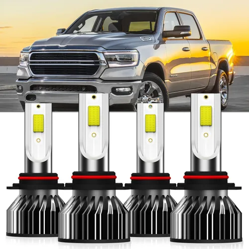 Miniatura 11 de Compatible con DODGE RAM 1500 2500 3500 2003 2004 2005 Bombilla de luz 9007/hb5 haz alto Luz baja, Paquete de 4