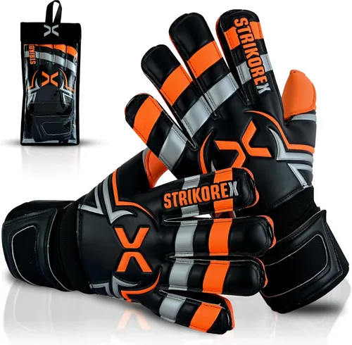 Miniatura 8 de Guantes de portero para niños y jóvenes con palma de látex de 0.157 in, agarre fuerte, guantes de fútbol para adultos y niños con dedos Fluo