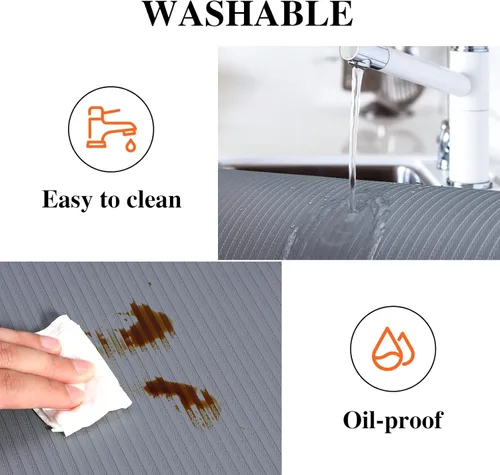Miniatura 4 de Mcrbeay Forro de Estante No Adhesivo, Revestimientos Lavables para Estantes de Gabinete, Revestimientos para Cajones Antideslizantes y Resistente al