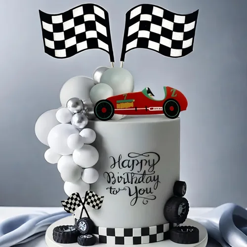 Adornos para Pasteles de Carreras Decoraciones para Pasteles de Cumpleaños con Temática de Carreras de Autos