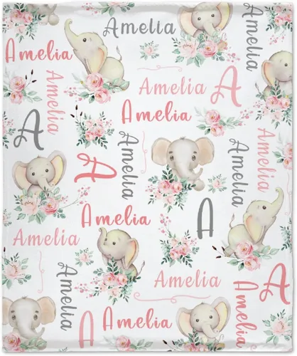 Miniatura 34 de Bonita manta de franela de elefante, ultra suave y acogedora, manta de forro polar ligera y mullida, manta de felpa cálida para sofá, cama, 30 x 40