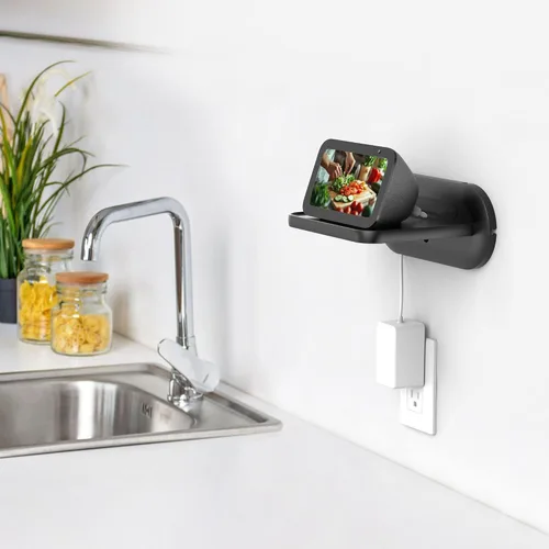 Miniatura 5 de PlusAcc Soporte de pared para Echo Show 5 - Soporte de gestión de cables para Echo Show 5 (3ª, 2ª y 1ª generación) y otros altavoces de menos de 15