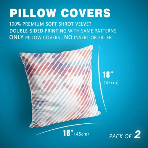 Miniatura 2 de Juego de 2 fundas de almohada decorativas modernas y coloridas a rayas de 18 x 18 pulgadas, fundas de cojín cuadradas abstractas neutrales