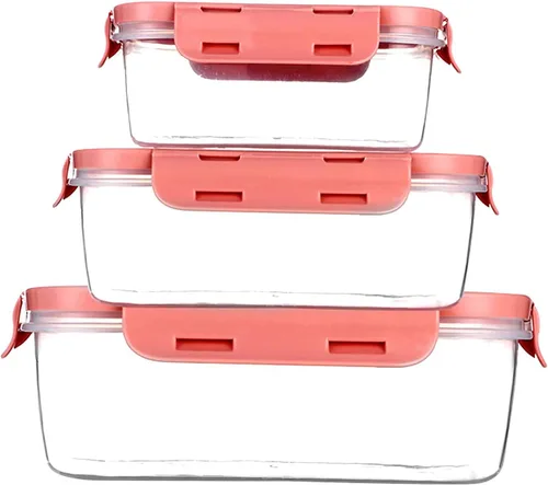 Miniatura 8 de Juego de Recipientes para Alimentos con Tapas Herméticas - Cajas Bento de Plástico para Almuerzo - Recipientes para Preparación de Comidas, Aptos