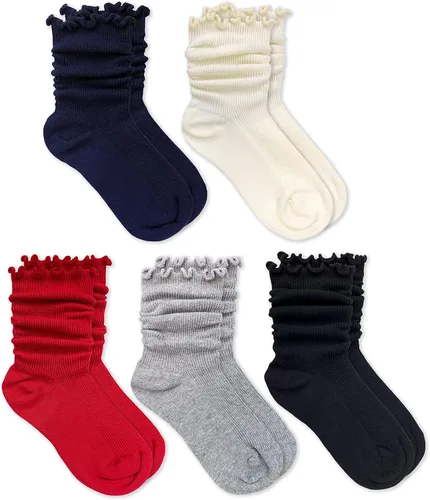 Miniatura 3 de Jefferies Socks Calcetines de tripulación con volantes para niñas, paquete de 5