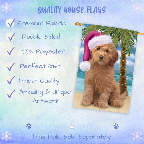 Miniatura 2 de Doggie of the Day Goldendoodle HFLG61613 - Bandera de casa de perro – Decoración de jardín para mascotas de doble cara para Navidad, verano, 28