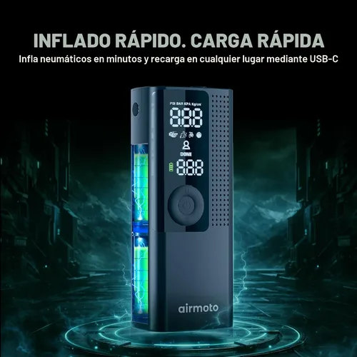 Miniatura 8 de Airmoto y Kit de Energía Paquete de Oferta - 1 paquete - Inflador de Neumáticos Compresor de Aire Portátil con Kit de Energía para Cargar