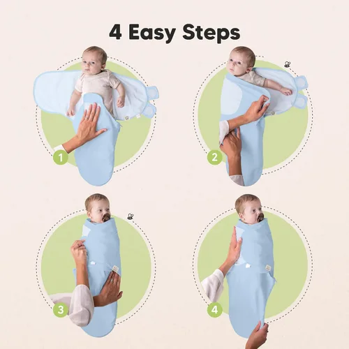 Miniatura 6 de Saco de dormir para bebé con cremallera - Paquete de 3 mantas envolventes para recién nacidos de 0 a 3 meses, bebé, niña, niño, saco de dormir suave