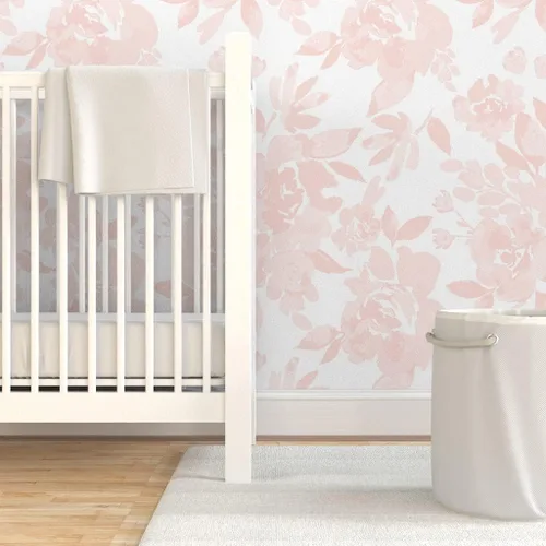 Miniatura 6 de Papel tapiz para despegar y pegar, peonías, rubor, flores, princesa, floral, para habitación de niñas, papel tapiz extraíble personalizado por