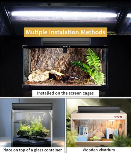 Miniatura 6 de T5 UVB - Kit combinado de lámpara para reptiles – Campana de terrario de 12 pulgadas, 8 W, bombilla UVA UVB 10.0 con reflector de alta eficiencia