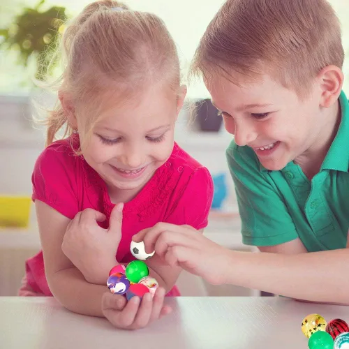 Miniatura 5 de Pllieay 24 bolas rebotantes pequeñas para niños, bolas de goma de 0.98 pulgadas (0.984 in), relleno de bolsas de fiesta de colores mixtos