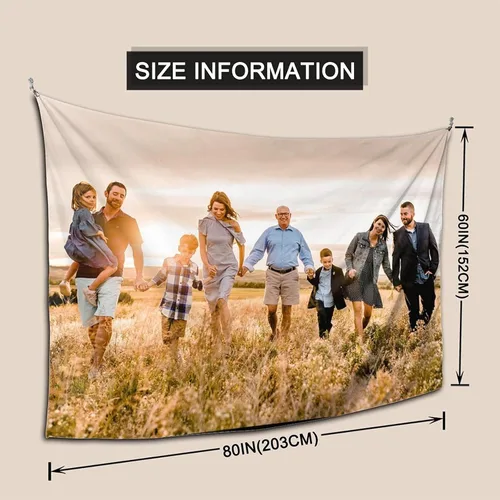 Miniatura 2 de Nsipan Tapiz personalizado para subir imágenes, texto fotográfico, decoración de pared, colección de collage de dormitorio, decoración
