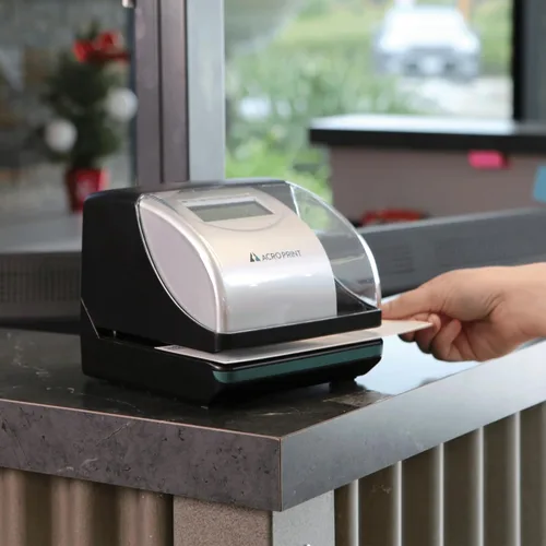 Miniatura 8 de Acroprint Máquina electrónica de reloj de tiempo - Máquina de sellos de tiempo para empleados, ideal para pequeñas empresas, acomoda tarjetas