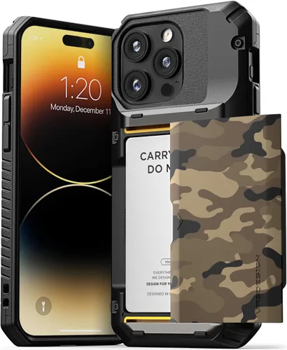 Miniatura 30 de VRS DESIGN Damda Glide Pro - Funda para iPhone 13 Pro, resistente funda semiautomática [4 tarjetas] con soporte para ranura para tarjetas compatible