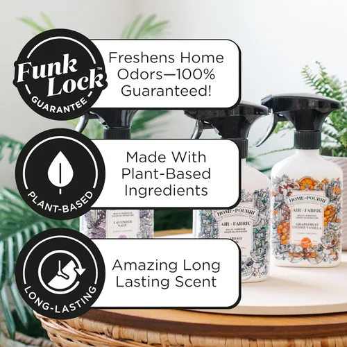 Miniatura 4 de Poo-Pourri Home-Pourri Air + Tela Multiusos - Espray refrescante de olor, Pomelo Lichi Vainilla, 11 onzas líquidas - Vainilla y Pomelo Lichi